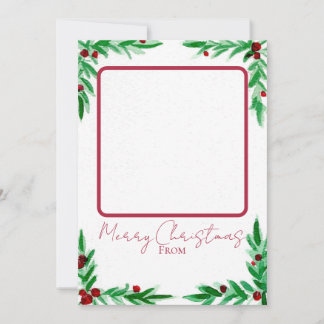 Tarjeta Festiva Holly Christmas Card