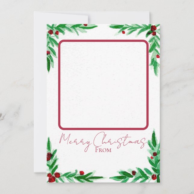 Tarjeta Festiva Holly Christmas Card (Anverso)