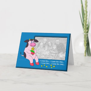 Tarjeta Festiva Holly Cow "Love You Love You Love You Love You Lov