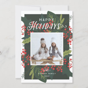 Tarjeta Festiva Holly Days   Foto de Felices Fiestas