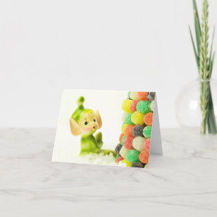 Tarjeta Festiva Holly el elfo del Pixie