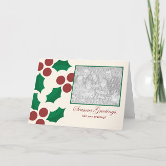 Tarjeta Festiva Holly Holiday Template
