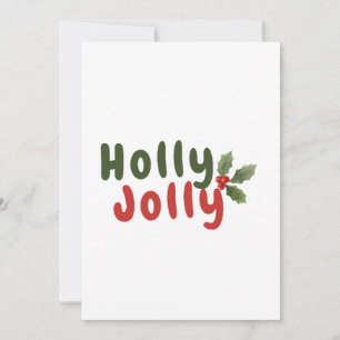 Tarjeta Festiva Holly Jolly - Fiesta festiva con icono holly