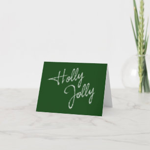 Tarjeta Festiva Holly Jolly Green Holiday Card