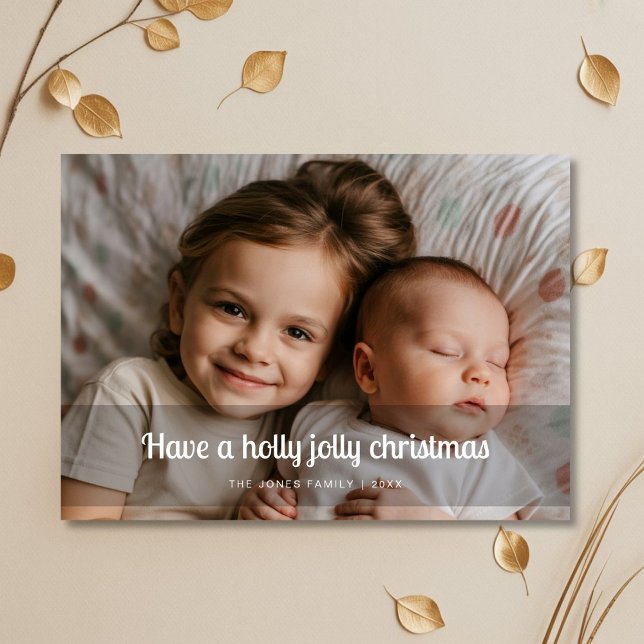 Tarjeta Festiva Holly Jolly Mayhem — Navidades con niños (Subido por el creador)