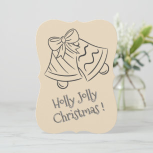 Tarjeta Festiva Holly Jolly Merry Christmas Jingle Bells Moch Cute