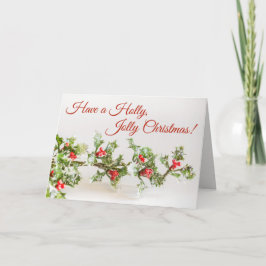 Tarjeta Festiva Holly, Jolly Navidades Card