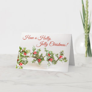 Tarjeta Festiva Holly, Jolly Navidades Card