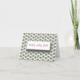 Tarjeta Festiva Holly Jolly Navidades Y'all - Foliage - Greenery -