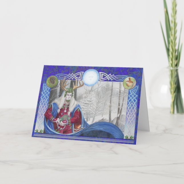 Tarjeta Festiva Holly King (Anverso)