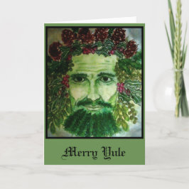 Tarjeta Festiva Holly King Merry Yule Holiday Card