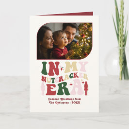 Tarjeta Festiva Holly & Mistletoe Fun Retro Christmas Photos