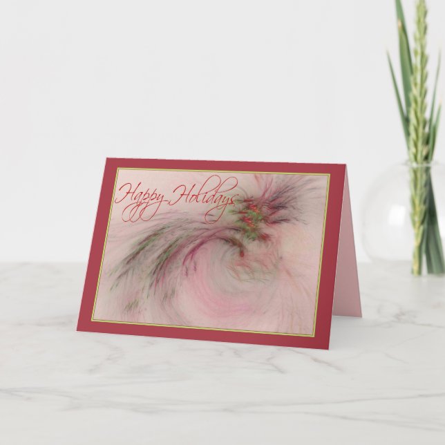 TARJETA FESTIVA HOLLY 'N BERRIES (Anverso)