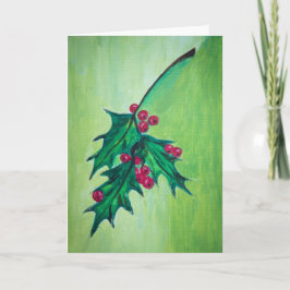 Tarjeta Festiva Holly Navidades Card