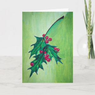 Tarjeta Festiva Holly Navidades Card