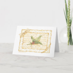 Tarjeta Festiva Holly Note Navidades Blank Card