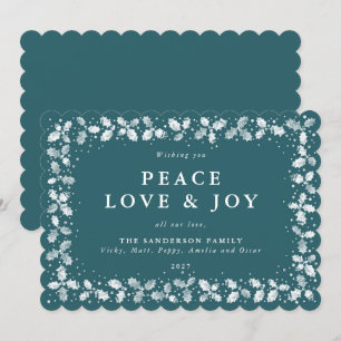 Tarjeta Festiva Holly verde impreso deja el borde plano no foto