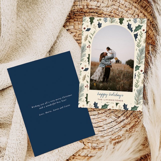 Tarjeta Festiva Holly y Pine de la Marina Moderna. Foto de Arco (Subido por el creador)