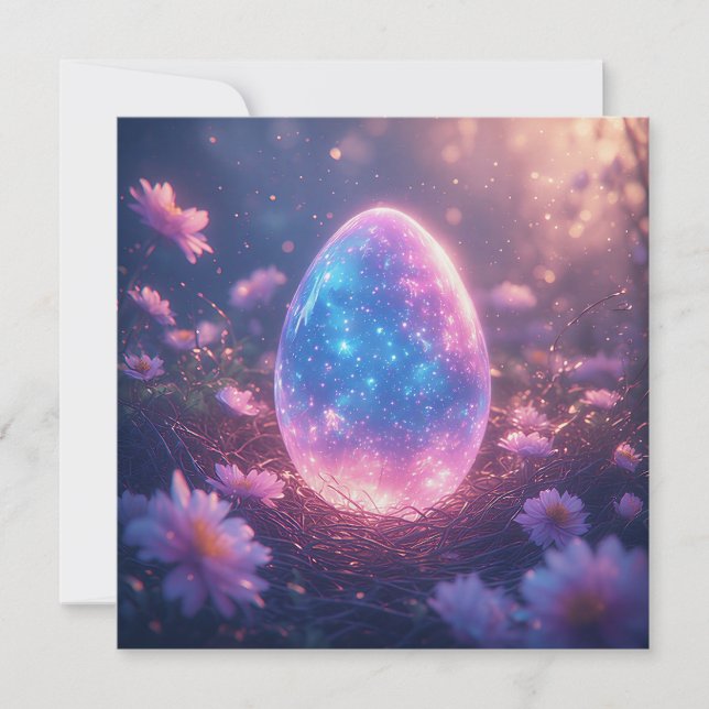 Tarjeta Festiva Holographic Neon Easter Egg Card (Anverso)