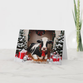 Tarjeta Festiva ¡Holstein listo para Navidades!