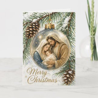 Tarjeta Festiva Holy Family Ornament Catholic Christmas