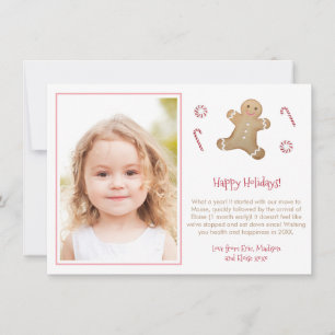 Tarjeta Festiva Hombre de Jengibre Caprichoso Niña Aula