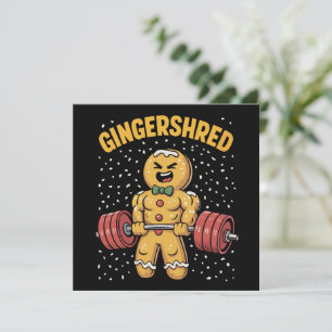 Tarjeta Festiva Hombre de jengibre divertido Gingershred gimnasio 