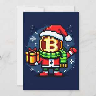 Tarjeta Festiva Hombre de moneda festiva divertido arte pixel dise