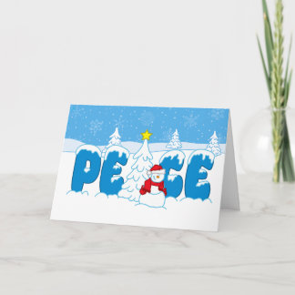 Tarjeta Festiva Hombre de nieve de la paz Gráficos de locura Navid