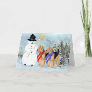 Tarjeta Festiva Hombre de nieve mágico