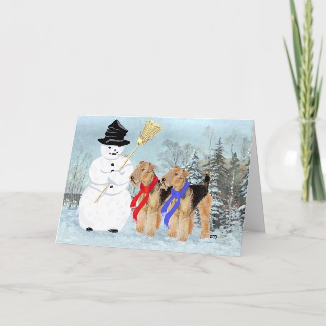 Tarjeta Festiva Hombre de nieve mágico (Anverso)