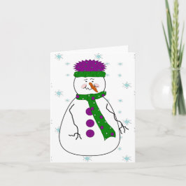 Tarjeta Festiva Hombre de Nieve, Nieve, Nieve, Primitiva caprichos