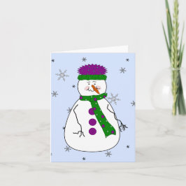 Tarjeta Festiva Hombre de Nieve, Nieve, Nieve, Primitiva caprichos