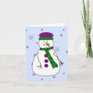 Tarjeta Festiva Hombre de Nieve, Nieve, Nieve, Primitiva caprichos