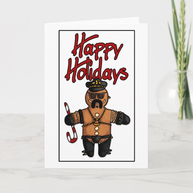 Tarjeta Festiva hombre de pan de jengibre (Anverso)