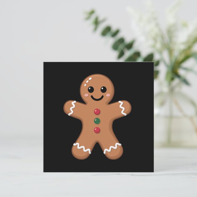 Tarjeta Festiva Hombre de pan de jengibre Navidades Cookie hace fe (Anverso de pie)