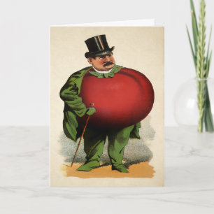 Tarjeta Festiva Hombre de tomate victoriano