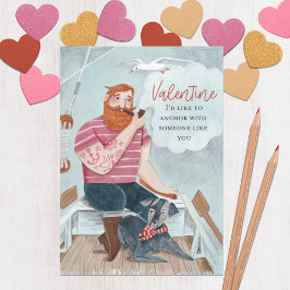 Tarjeta Festiva Hombre dibujado mano Bloque Valentine