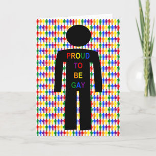 Tarjeta Festiva Hombre gay LGBTQ Silueta y hombres arcoíris