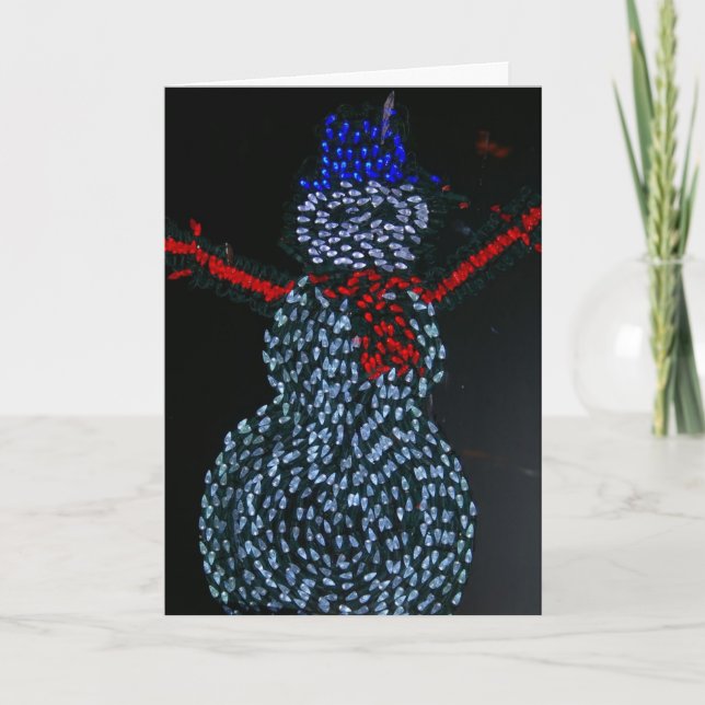 Tarjeta Festiva Hombre moderno de nieve (Anverso)