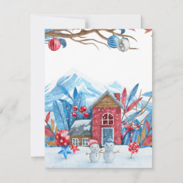 Tarjeta Festiva Hombres de nieve en el país de las maravillas de i