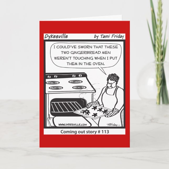 Tarjeta Festiva Hombres de pan de jengibre gay (Anverso)