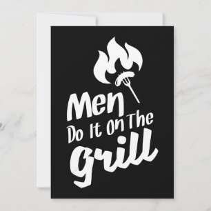 Tarjeta Festiva Hombres divertidos de barbacoa lo hacen en el fuma