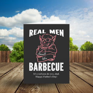 Tarjeta Festiva Hombres Divertidos de Verdad Huelen como Barbacoa