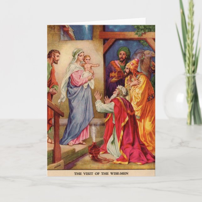 Tarjeta Festiva hombres sabios (Anverso)