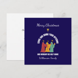 Tarjeta Festiva Hombres sabios traen a tus Navidades cristianos qu