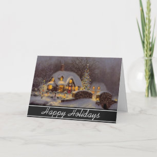 Tarjeta Festiva Home For Holidays Winter Scene Greeting Cards