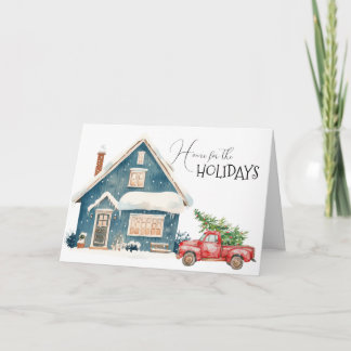 Tarjeta Festiva Home for the Holidays Truck with Tree