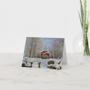 Tarjeta Festiva Homestead en invierno