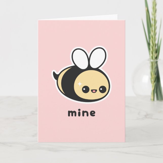 Tarjeta Festiva Honey Bee Valentine (Anverso)